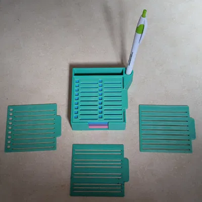 Đế Đựng Giấy Ghi Chú Kèm Khuôn Vẽ Đa Năng