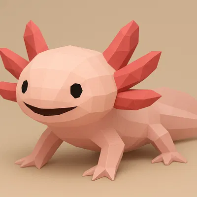 Kỳ nhông Axolotl Low Poly