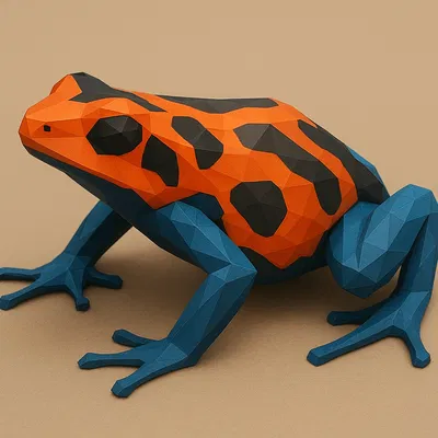 Mô Hình Ếch Phi Tiêu Low Poly