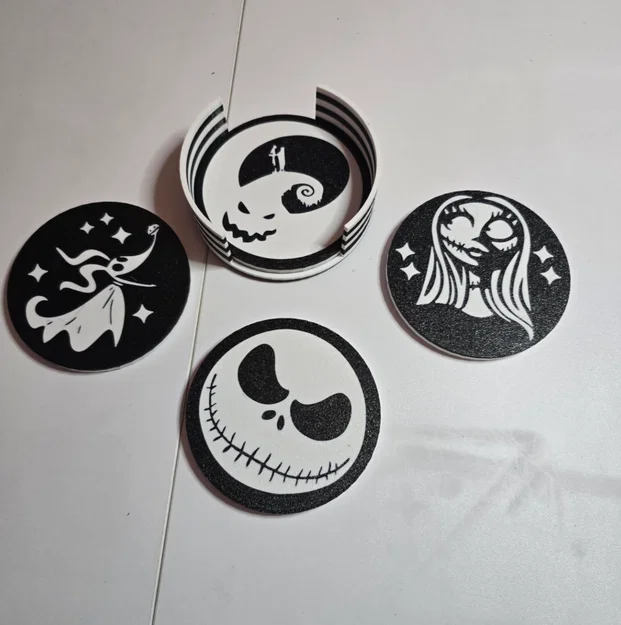 Bộ Đế Lót Ly Đêm Giáng Sinh Kinh Hoàng Cho Halloween - Image 3