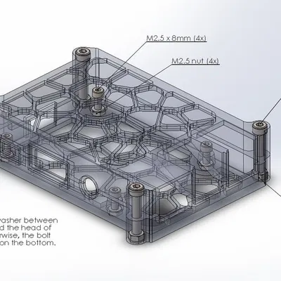 Vỏ Case Raspberry Pi 3B+ Vân Voronoi Tản Nhiệt