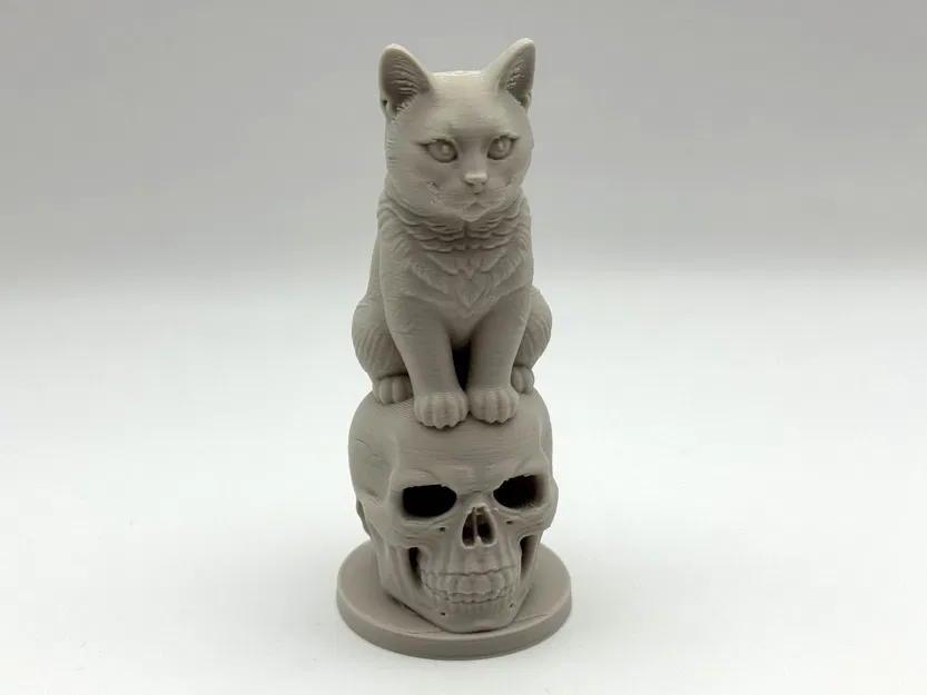 Mô Hình Mèo Ngồi Trên Đầu Lâu - Image 1