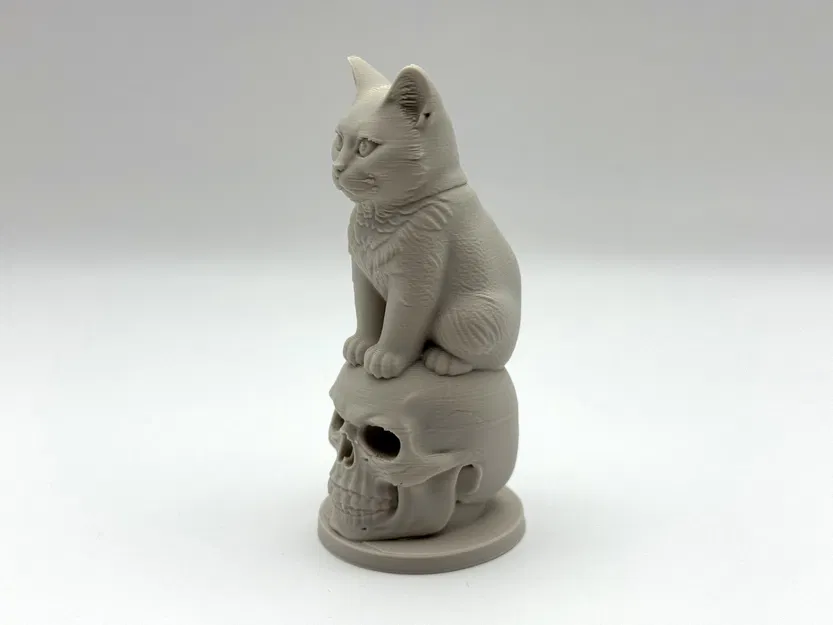 Mô Hình Mèo Ngồi Trên Đầu Lâu - Image 4