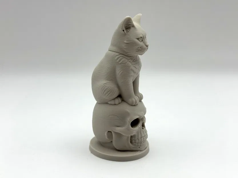 Mô Hình Mèo Ngồi Trên Đầu Lâu - Image 5