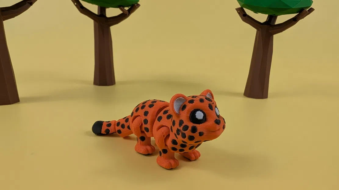 Mô hình Móc Khóa Báo Gấm Khớp Nối - Leopard Articulated Keychain Figure - Image 1