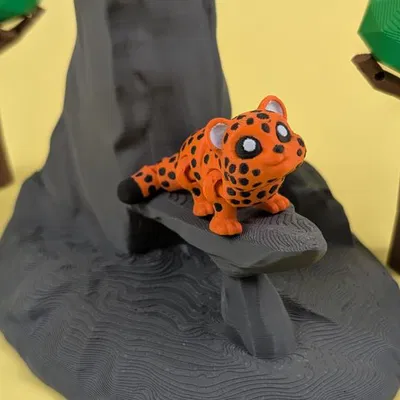 Mô hình Móc Khóa Báo Gấm Khớp Nối - Leopard Articulated Keychain Figure