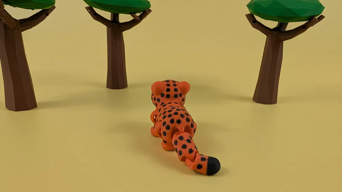 Mô hình Móc Khóa Báo Gấm Khớp Nối - Leopard Articulated Keychain Figure - Image 4