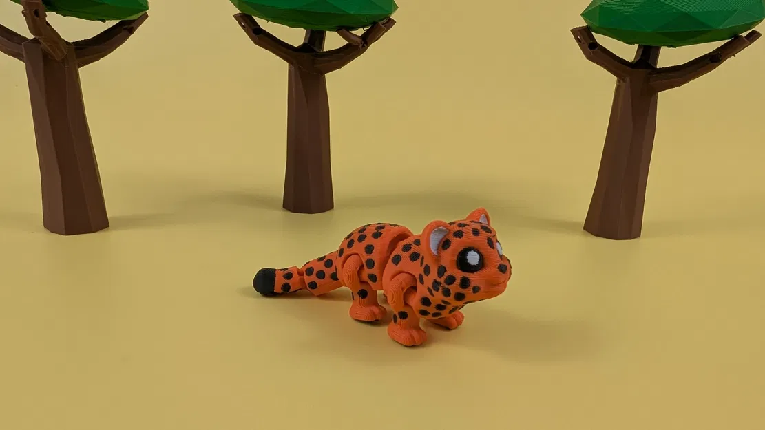 Mô hình Móc Khóa Báo Gấm Khớp Nối - Leopard Articulated Keychain Figure - Image 7