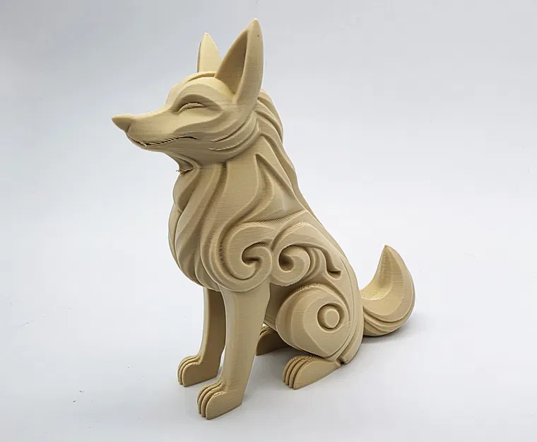 Sói Tự Hào Chạm Khắc Gỗ - Image 1