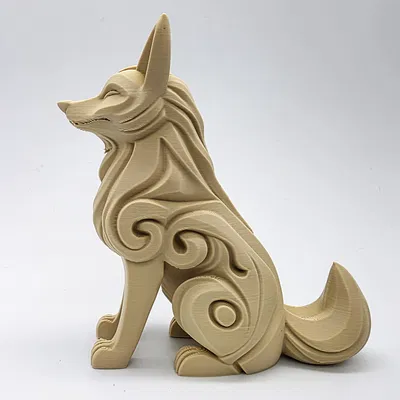 Sói Tự Hào Chạm Khắc Gỗ