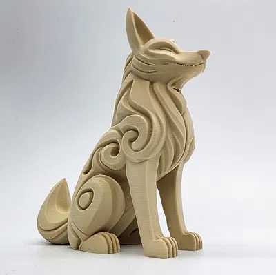 Sói Tự Hào Chạm Khắc Gỗ