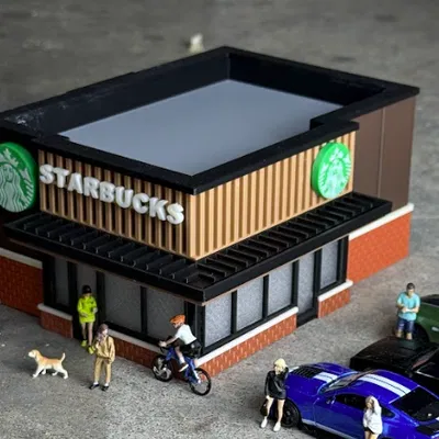 Mô hình Tí Hon 1:64 Starbucks Diorama