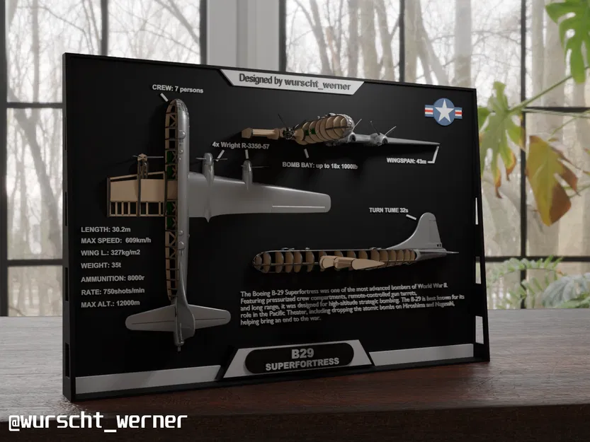 Bản Vẽ Khung 2.5D | B29 Superfortress | Máy Bay - Image 1