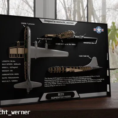 Bản Vẽ Khung 2.5D | B29 Superfortress | Máy Bay