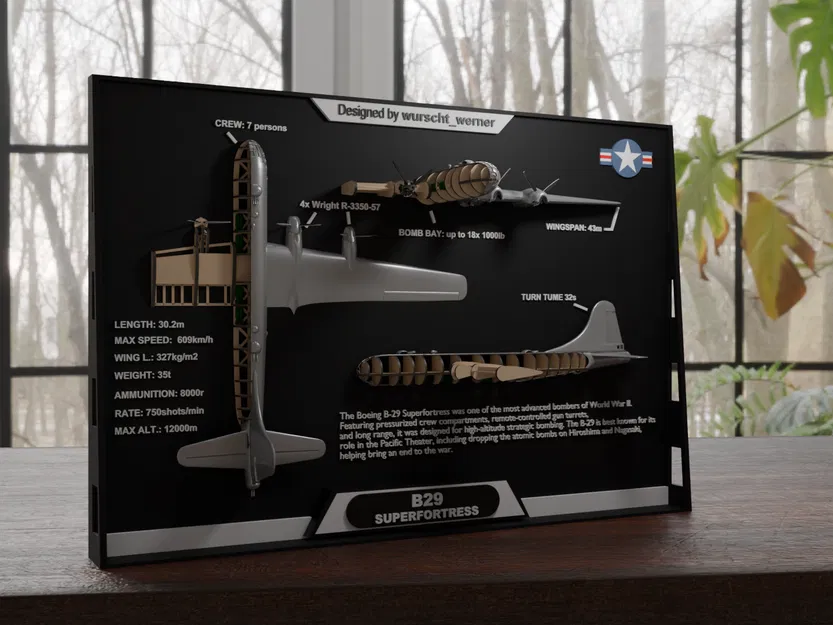 Bản Vẽ Khung 2.5D | B29 Superfortress | Máy Bay - Image 2