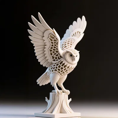 Tượng Cú trên Bệ Cây, Điêu Khắc Hexa