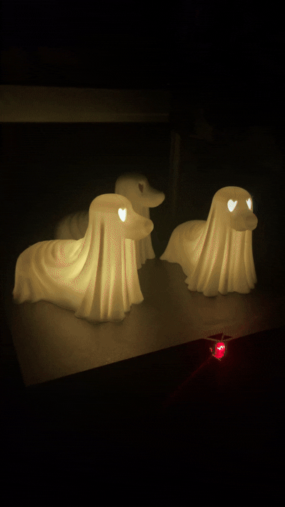 Dachshund Ghost (Đèn Tealight) - Mô Hình Chó Ma