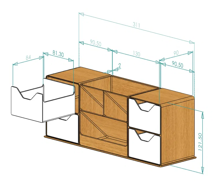 Hộp bút kiêm ngăn kéo đựng đồ - Image 2