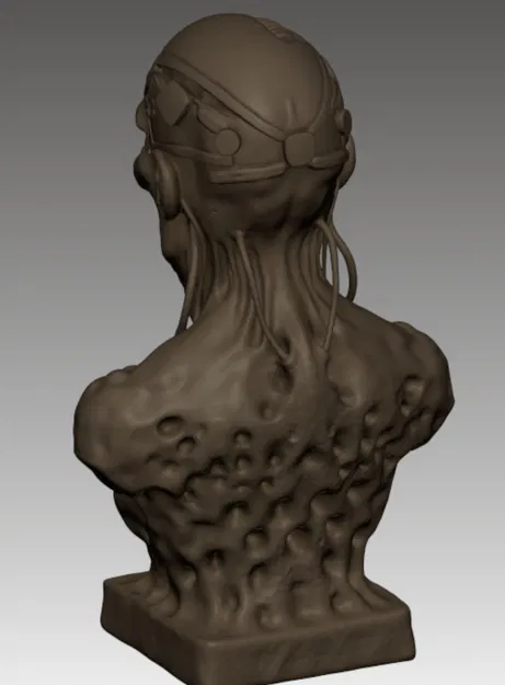 Tượng Đầu Zombie Cyborg Ghê Rợn – Tác Phẩm Điêu Khắc Kinh Dị Khoa Học Viễn Tưởng – Halloween - Image 5