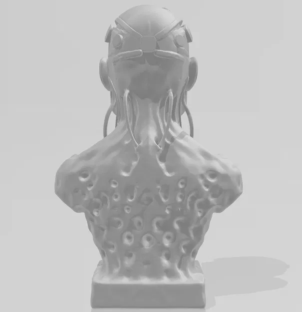 Tượng Đầu Zombie Cyborg Ghê Rợn – Tác Phẩm Điêu Khắc Kinh Dị Khoa Học Viễn Tưởng – Halloween - Image 9