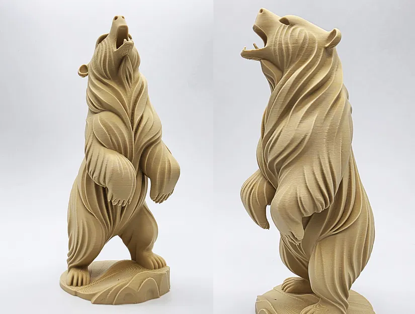 Tượng Gấu Xám Gỗ Tự Nhiên - Image 1