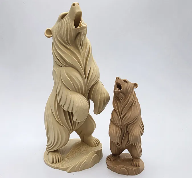 Tượng Gấu Xám Gỗ Tự Nhiên - Image 2