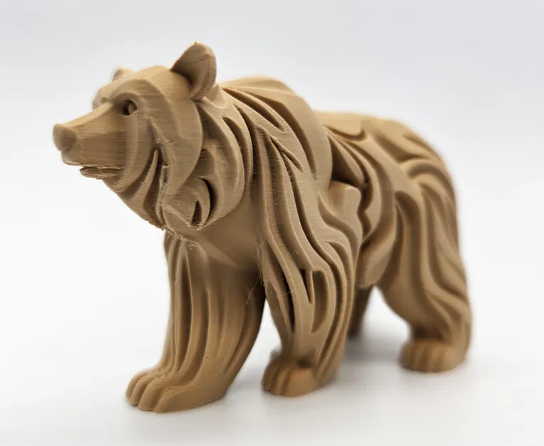 Tượng Gấu Đi Bộ Chạm Khắc Gỗ - Image 1