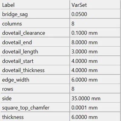 Bàn cờ vua đơn giản có thể điều chỉnh trong FreeCAD