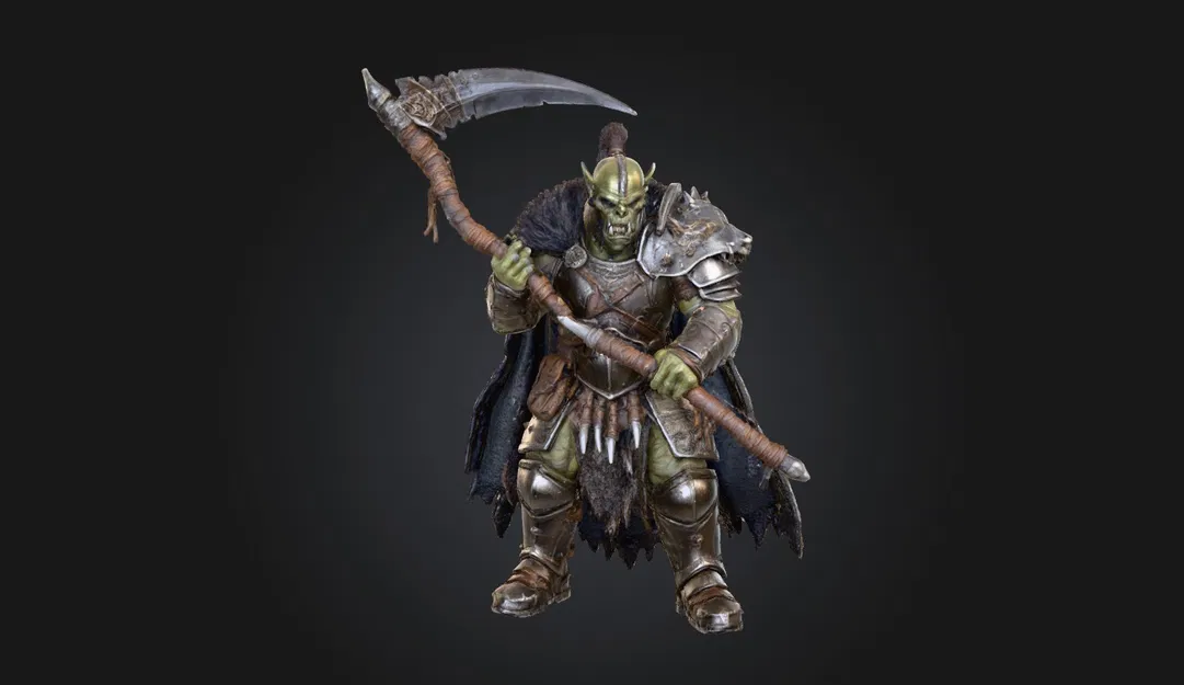 Chiến Binh Orc Khát Máu STL – Trùm Giáp Trụ với Đoản Đao Reaper | Tối ưu FDM + Resin - Image 1