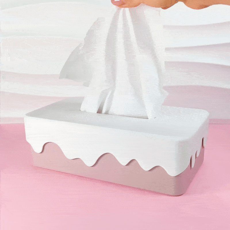 Hộp Đựng Khăn Giấy Hình Bánh Ngọt, 2 kích cỡ, Không Cần Hỗ Trợ, Không Đa Sắc Màu - Thumbnail 2