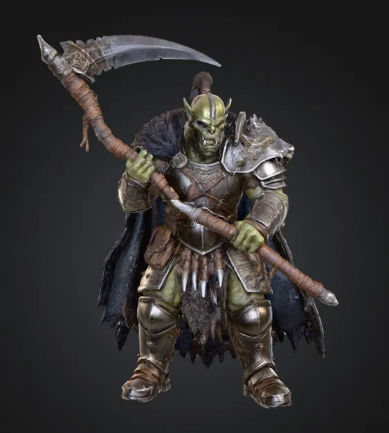 Chiến Binh Orc Khát Máu STL – Trùm Giáp Trụ với Đoản Đao Reaper | Tối ưu FDM + Resin - Image 2