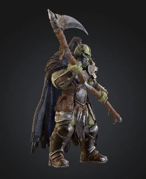 Chiến Binh Orc Khát Máu STL – Trùm Giáp Trụ với Đoản Đao Reaper | Tối ưu FDM + Resin - Image 4