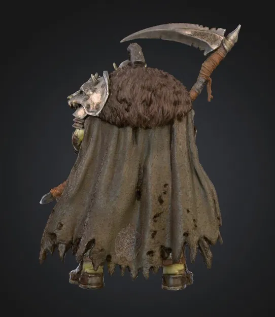 Chiến Binh Orc Khát Máu STL – Trùm Giáp Trụ với Đoản Đao Reaper | Tối ưu FDM + Resin - Image 6