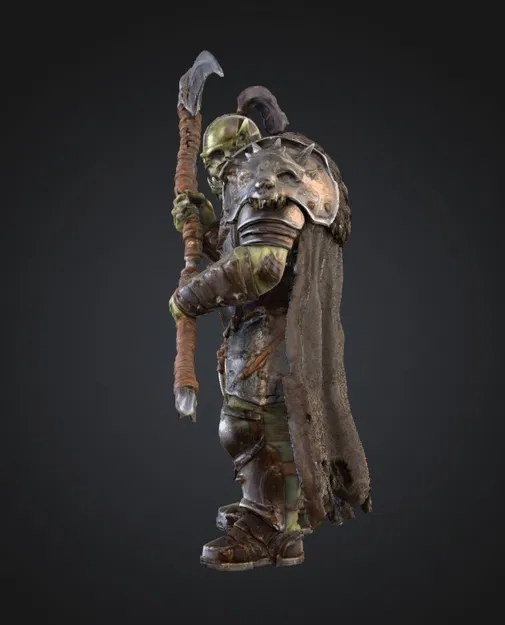 Chiến Binh Orc Khát Máu STL – Trùm Giáp Trụ với Đoản Đao Reaper | Tối ưu FDM + Resin - Image 8