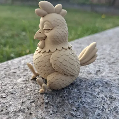 Gà "Chill" - Mô hình 3D vui nhộn