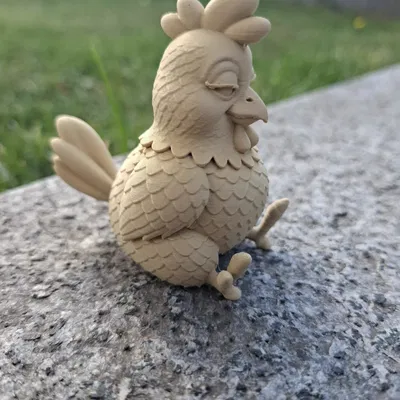 Gà "Chill" - Mô hình 3D vui nhộn