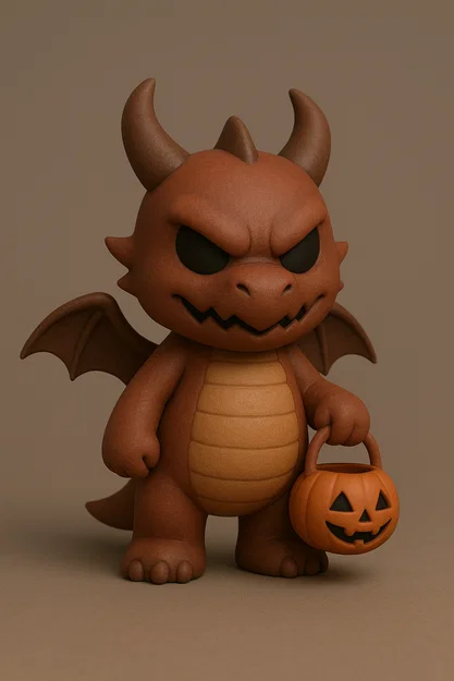 Mẫu Rồng Chibi Halloween 3D – Mô Hình Fantasy Dễ Thương - Image 1