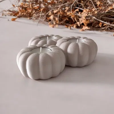 Chân nến LED hình bí ngô mùa thu cho 3 cây nến