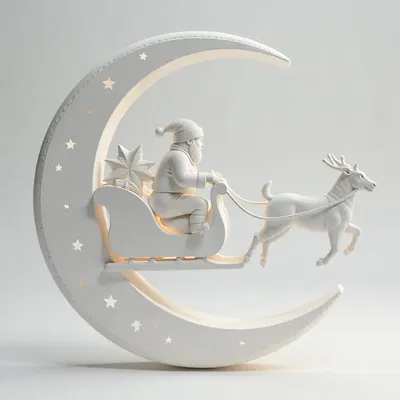 Ông Già Noel Trượt Tuyết Trên Mặt Trăng