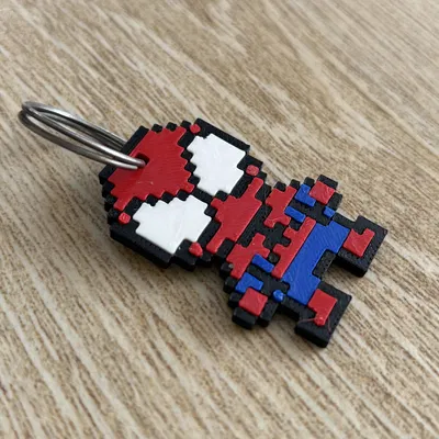 Móc Khóa Spider-Man 8-bit Nhiều Bộ Phận – Lắp Ráp Dễ Dàng Không Cần Keo