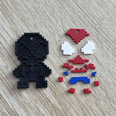 Móc Khóa Spider-Man 8-bit Nhiều Bộ Phận – Lắp Ráp Dễ Dàng Không Cần Keo