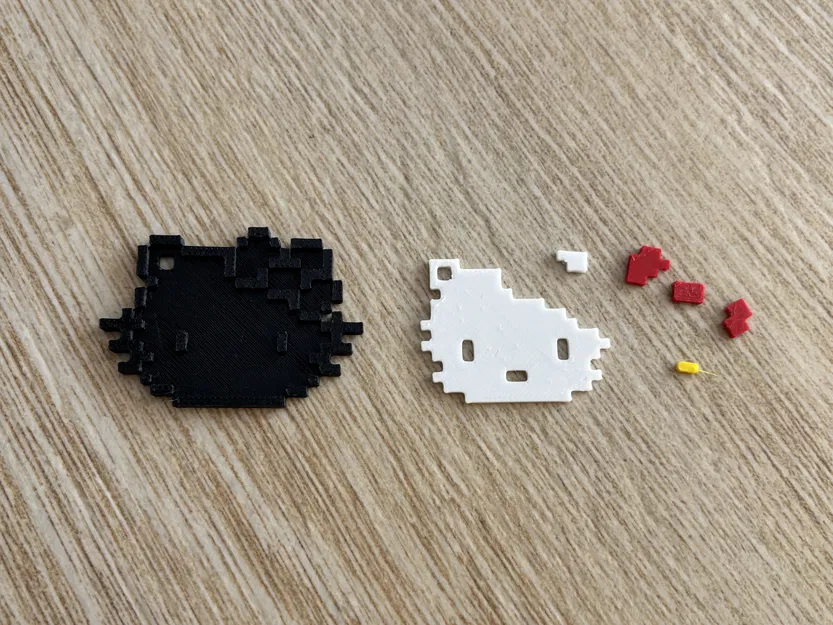 Móc Khóa Hello Kitty 8-bit Lắp Ráp Đa Mảnh – Dễ Dàng Không Cần Keo - Image 3