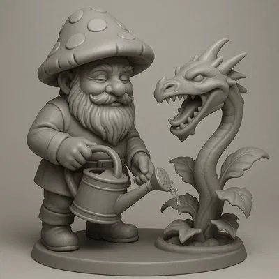 Ông Lùn Làm Vườn Mũ Nấm