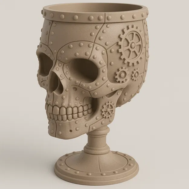 Ly Đầu Lâu Bánh Răng Phong Cách Steampunk - Image 1