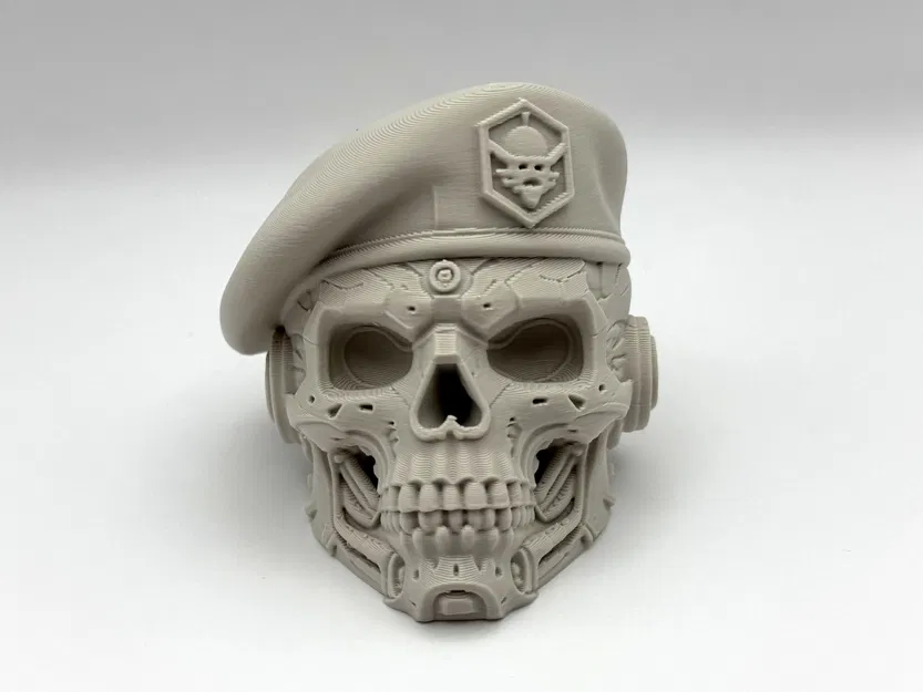 Mũ Beret Cyber – Tượng Đầu Lâu Chiến Thuật - Image 1