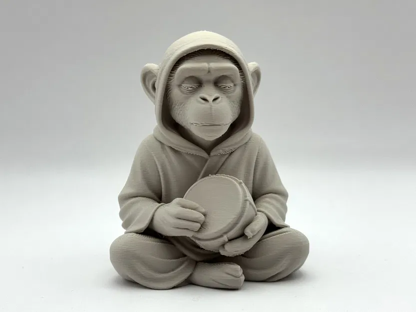 Chú Khỉ Chơi Trống - Tượng Trang Trí Thiền Định - Image 1