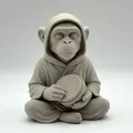 Chú Khỉ Chơi Trống - Tượng Trang Trí Thiền Định - Thumbnail 1