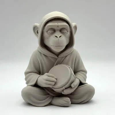 Chú Khỉ Chơi Trống - Tượng Trang Trí Thiền Định