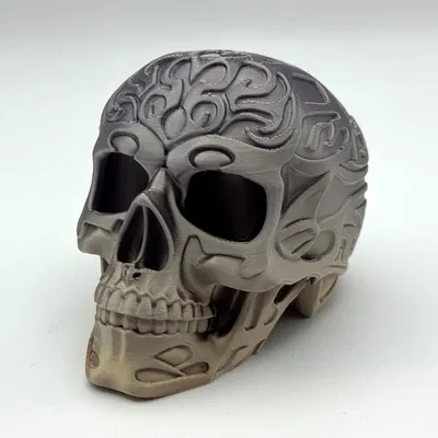 Mô Hình Đầu Lâu Tộc Lạ Hoa Văn 3D