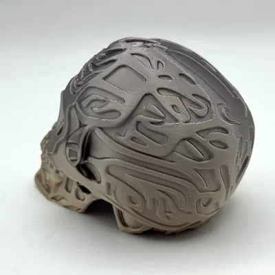 Mô Hình Đầu Lâu Tộc Lạ Hoa Văn 3D